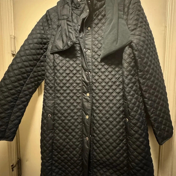 Isaac Mizrahi 3/4 length Navy Coat-Size 12 - Picture 5 of 5